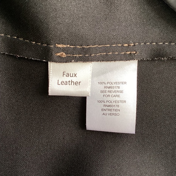 T TAHARI SIZE MEDIUM BROWN MOTO JACKET FAUX SUEDE - Picture 12 of 13